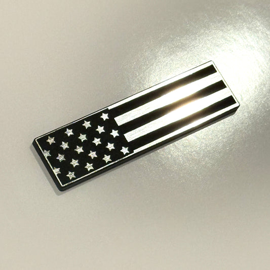 Brushed Nickel American Flag Glovebox Badge | 1981 - 1993 Dodge RAM Pickup Truck
